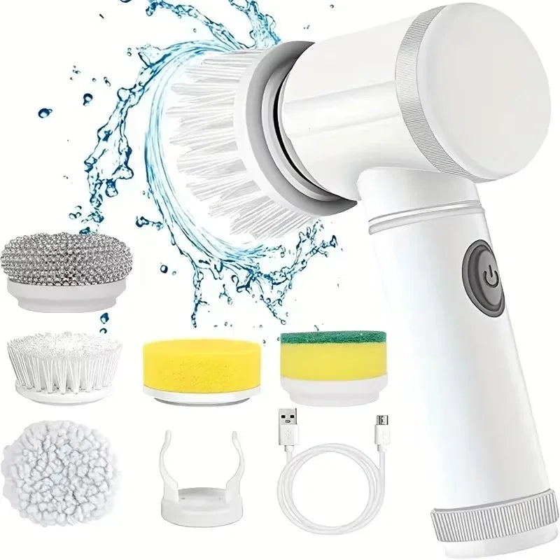 Cordless Electric Spin Scrubber - Rechargeable Bathroom & Kitchen Cleaning Brush