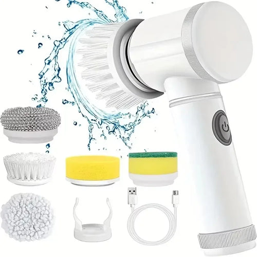 Cordless Electric Spin Scrubber - Rechargeable Bathroom & Kitchen Cleaning Brush