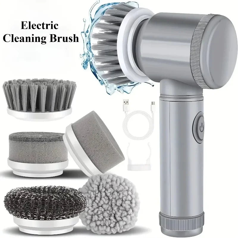 Cordless Electric Spin Scrubber - Rechargeable Bathroom & Kitchen Cleaning Brush